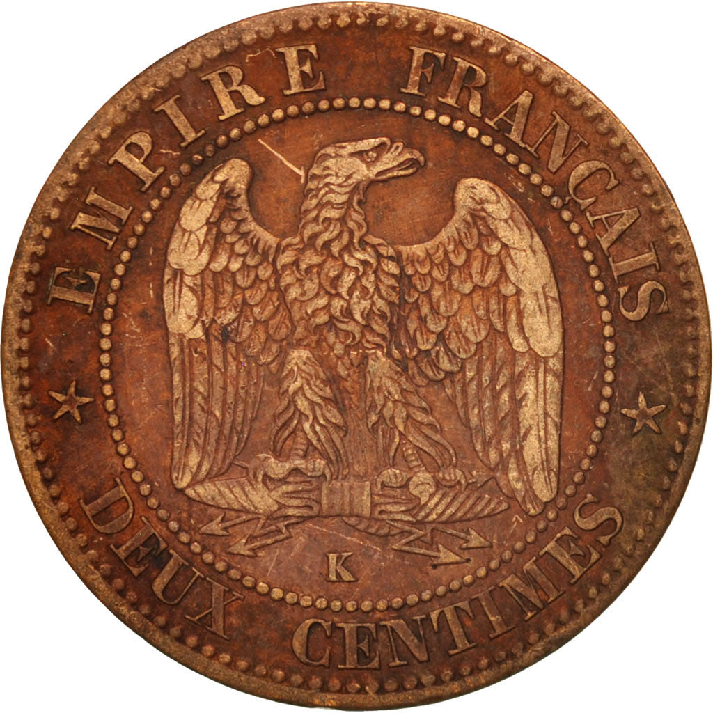 France, Napoleon III, Napoléon III, 2 Centimes, 1862, Bordeaux, VF(30-35)
