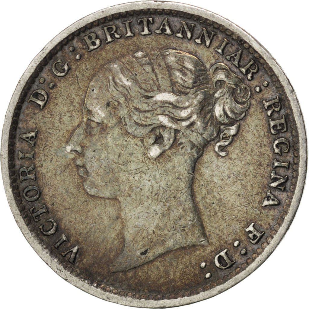 Coin, Great Britain, Victoria, 3 Pence, 1883, EF(40-45), Silver, KM:730