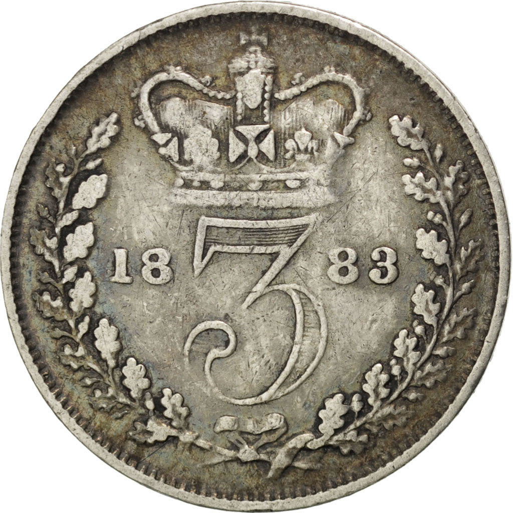 Coin, Great Britain, Victoria, 3 Pence, 1883, EF(40-45), Silver, KM:730