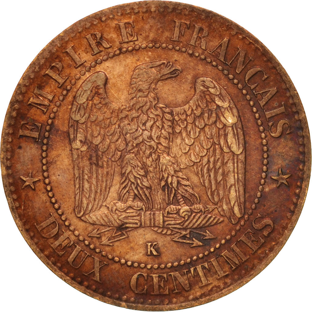 Moneta, Francia, Napoleon III, Napoléon III, 2 Centimes, 1862, Bordeaux, BB