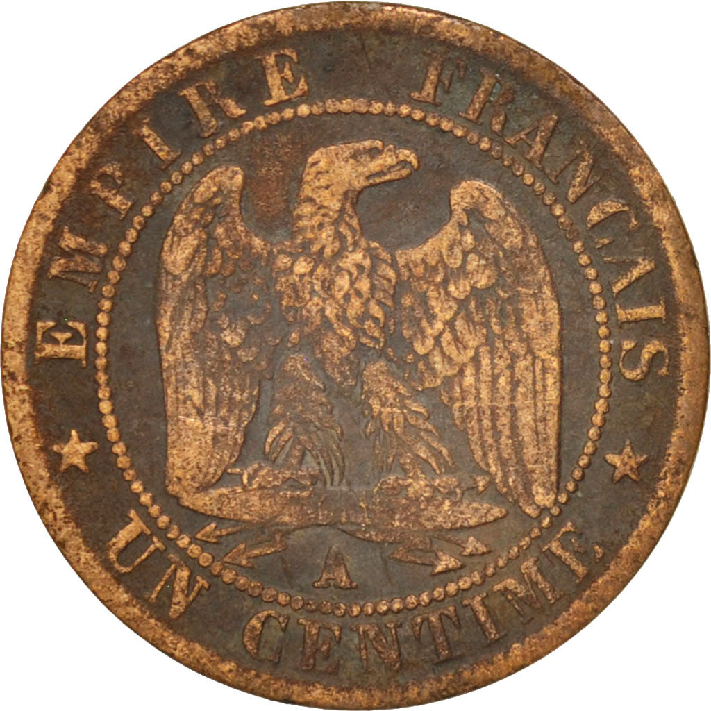Monnaie, France, Napoleon III, Napoléon III, Centime, 1861, Paris, TB, Bronze