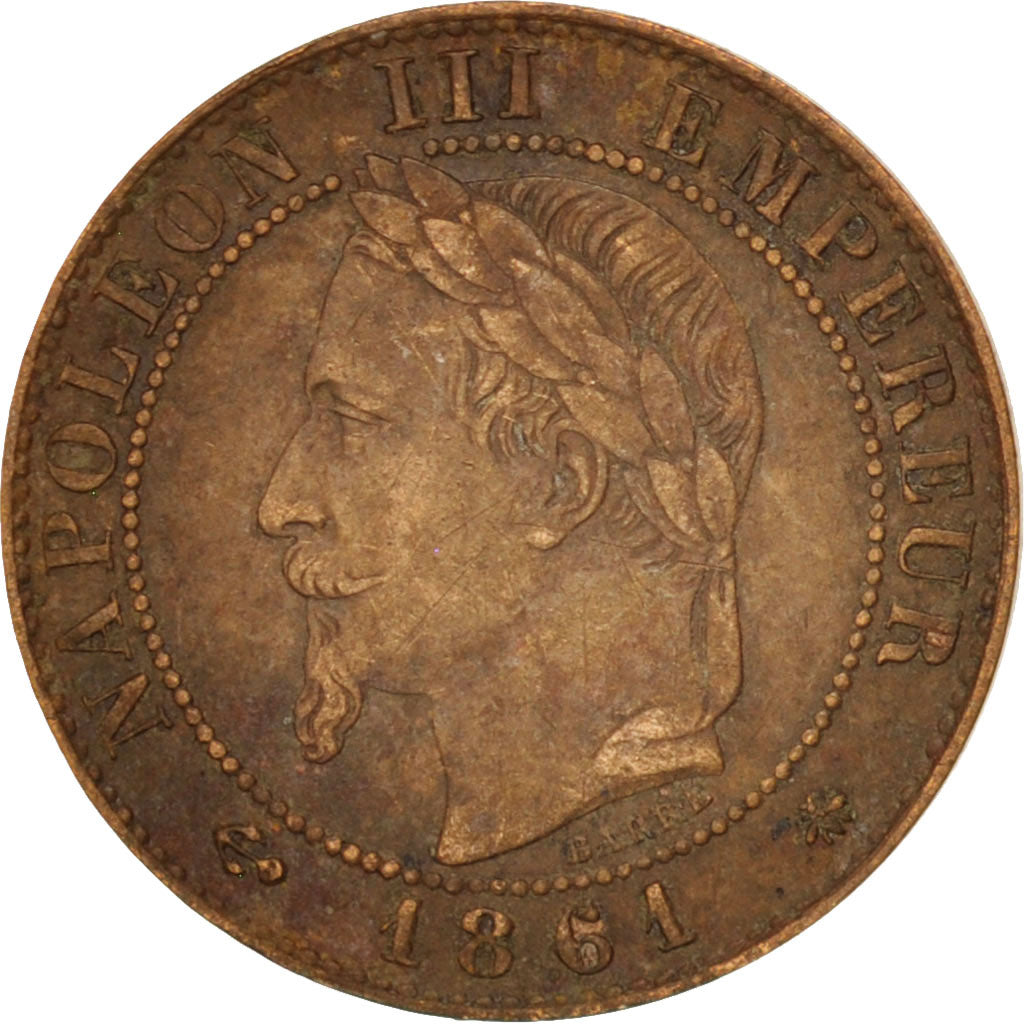 Monnaie, France, Napoleon III, Napoléon III, Centime, 1861, Paris, TB+, Bronze