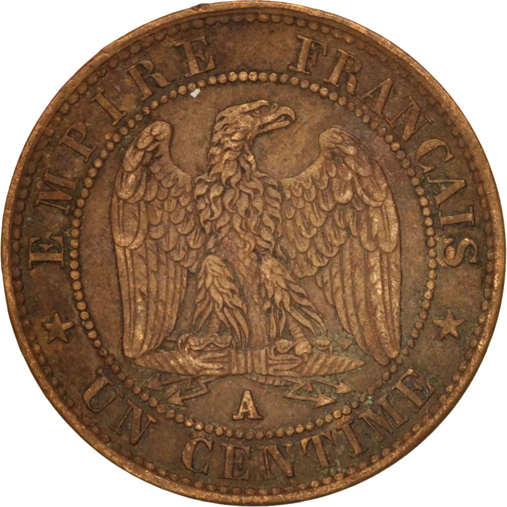 Monnaie, France, Napoleon III, Napoléon III, Centime, 1861, Paris, TB+, Bronze