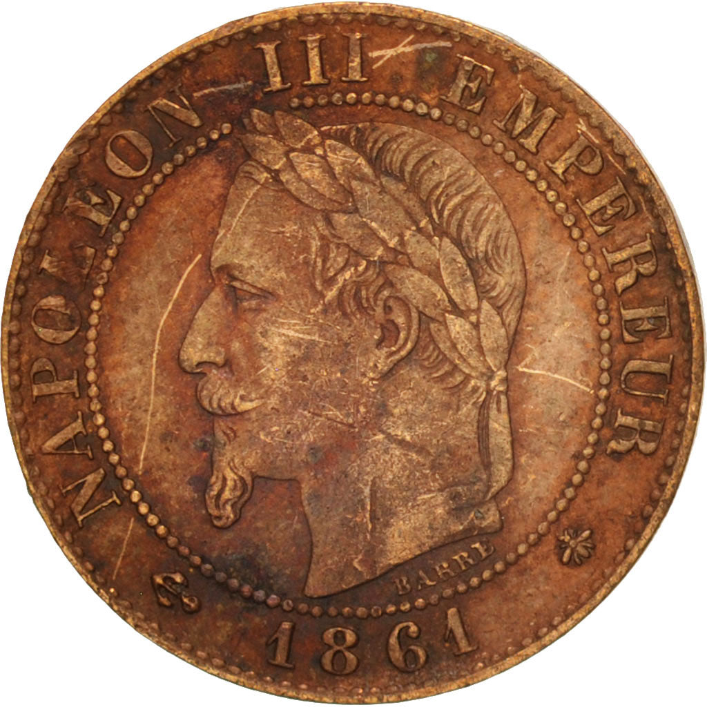 Coin, France, Napoleon III, Napoléon III, Centime, 1861, Paris, EF(40-45)