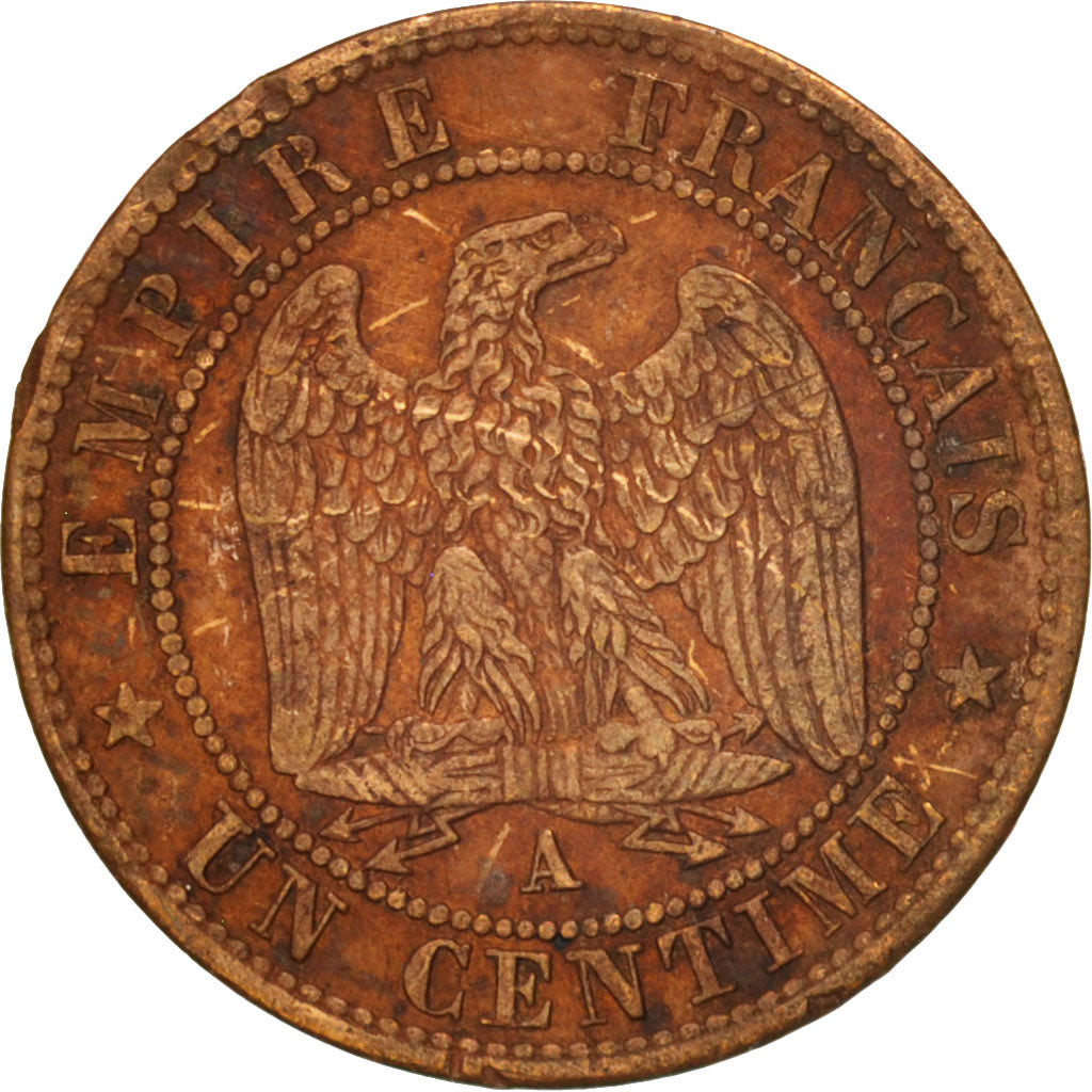 Coin, France, Napoleon III, Napoléon III, Centime, 1861, Paris, EF(40-45)