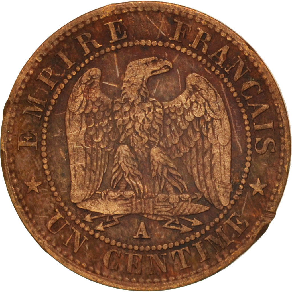 Coin, France, Napoleon III, Napoléon III, Centime, 1861, Paris, EF(40-45)