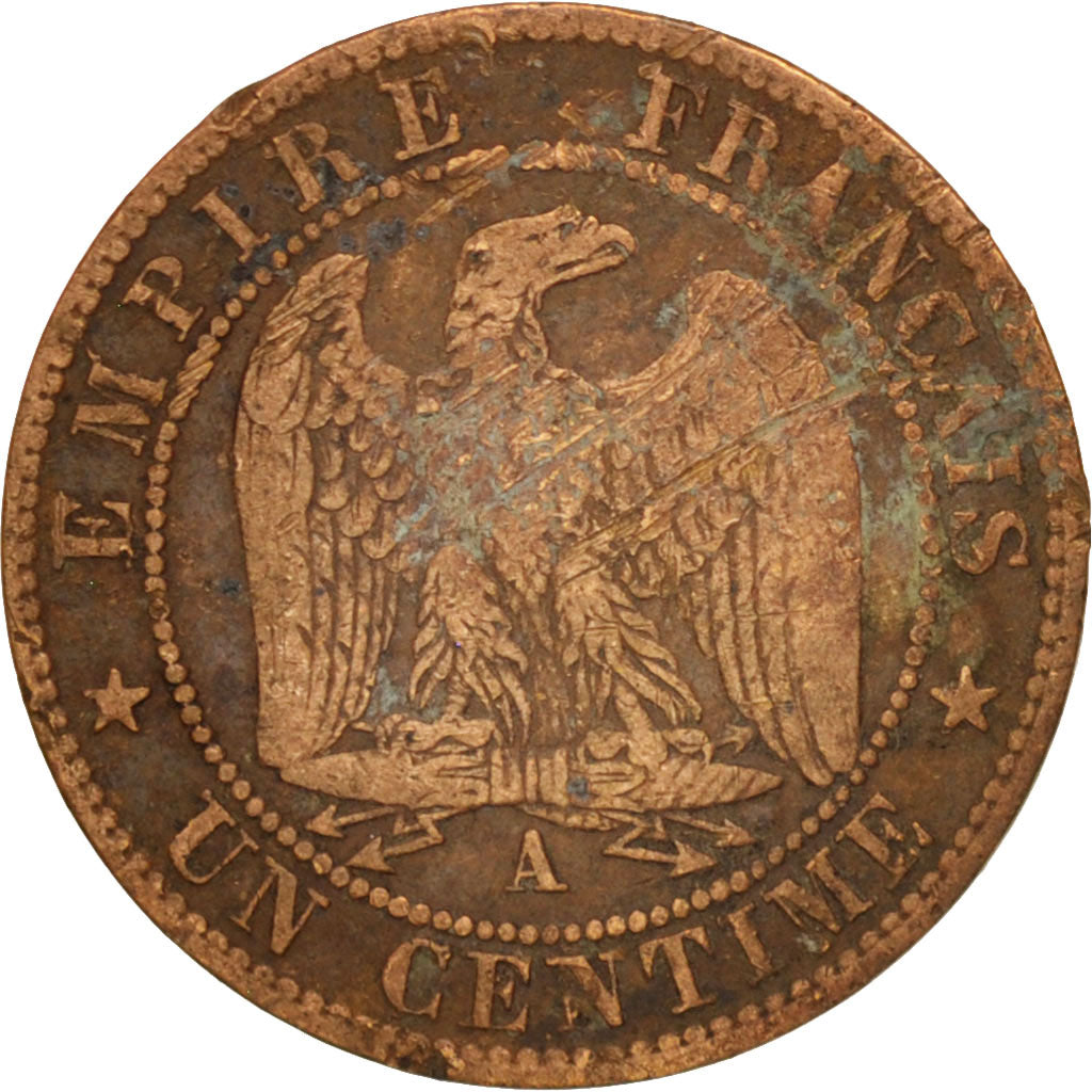Coin, France, Napoleon III, Napoléon III, Centime, 1862, Paris, VF(20-25)