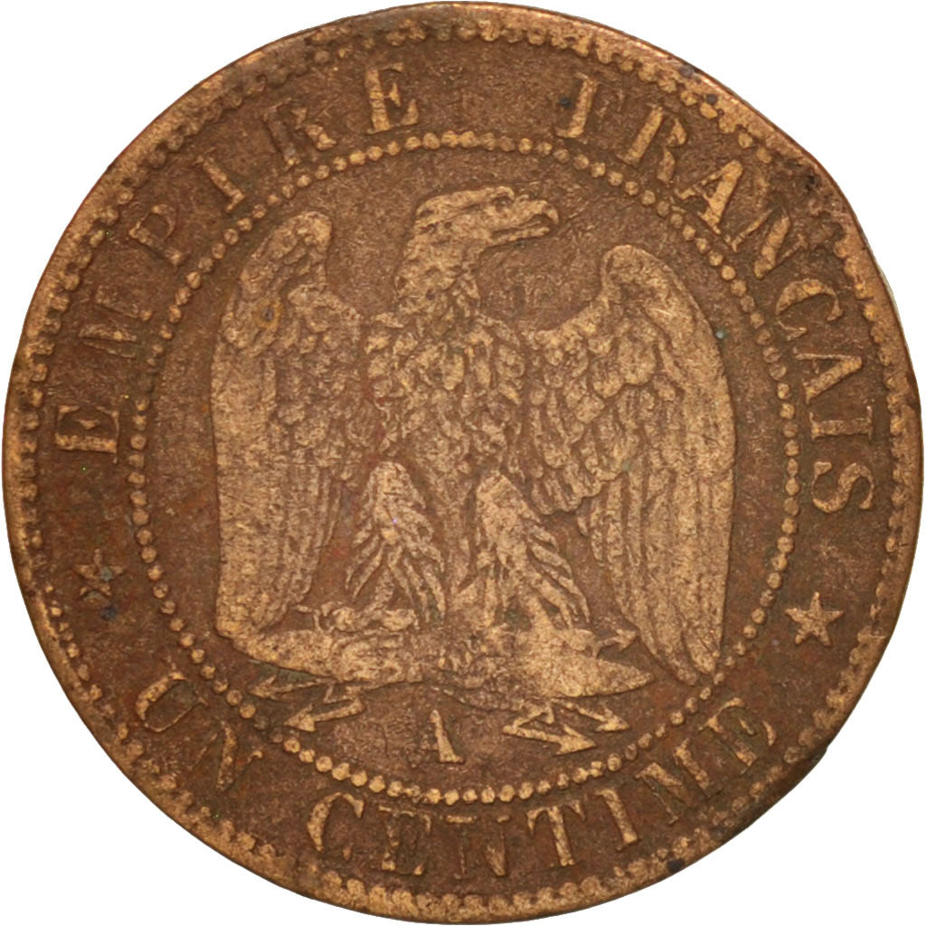 France, Napoleon III, Napoléon III, Centime, 1862, Paris, TB, Bronze