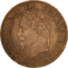 Moneta, Francia, Napoleon III, Napoléon III, Centime, 1862, Paris, MB+, Bronzo