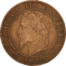France, Napoleon III, Napoléon III, Centime, 1862, Paris, VF(30-35)