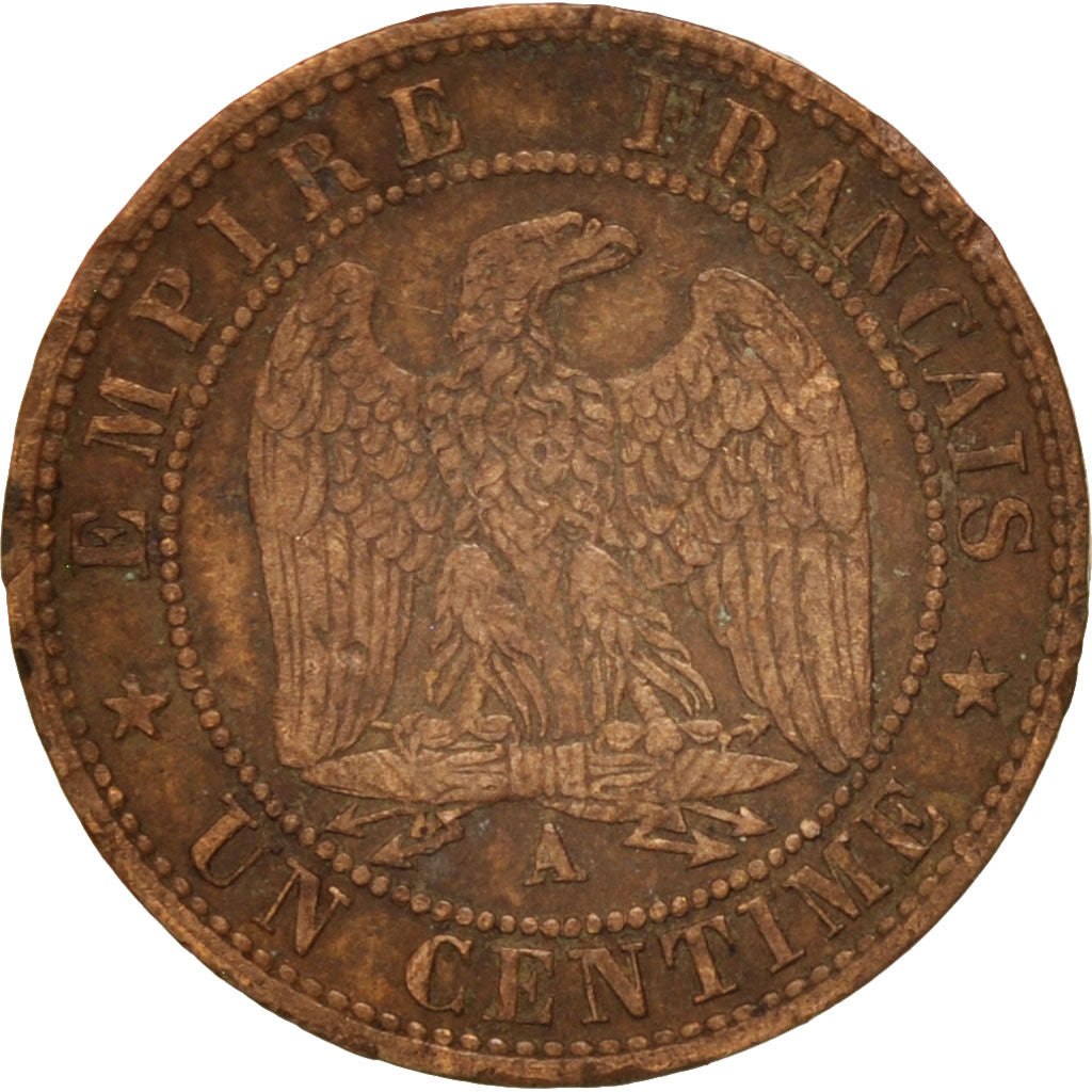 France, Napoleon III, Napoléon III, Centime, 1862, Paris, VF(30-35)