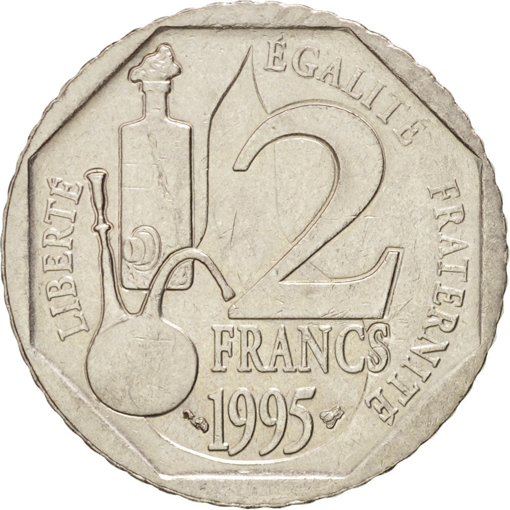 France, Pasteur, 2 Francs, 1995, Paris, AU(50-53), Nickel, KM:1119, Gadoury:549