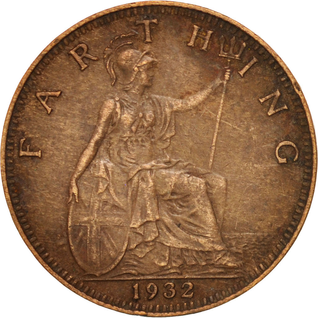 Great Britain, George V, Farthing, 1932, AU(50-53), Bronze, KM:825