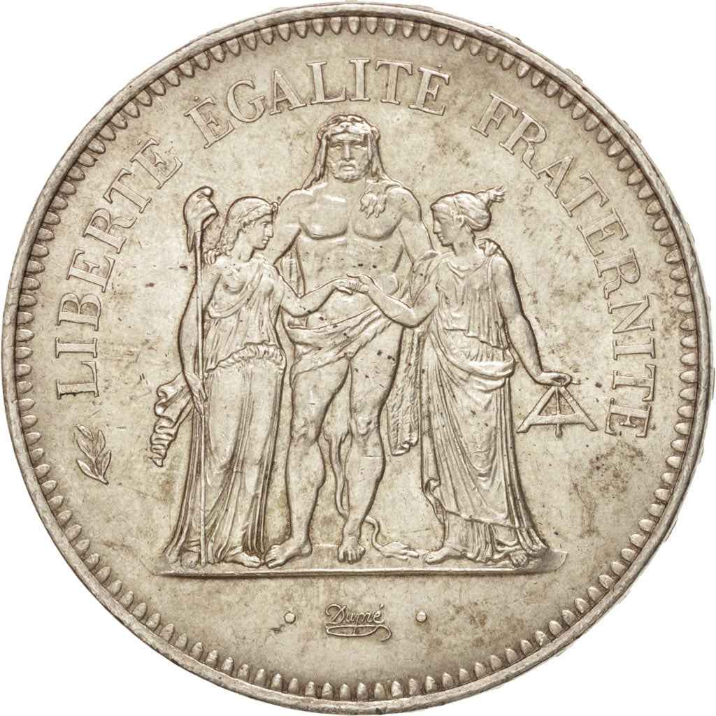 France, Hercule, 50 Francs, 1975, Paris, AU(50-53), Silver, KM:941.1