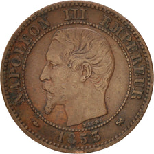 France, Napoleon III, Napoléon III, 2 Centimes, 1853, Rouen, VF(30-35), Bronze