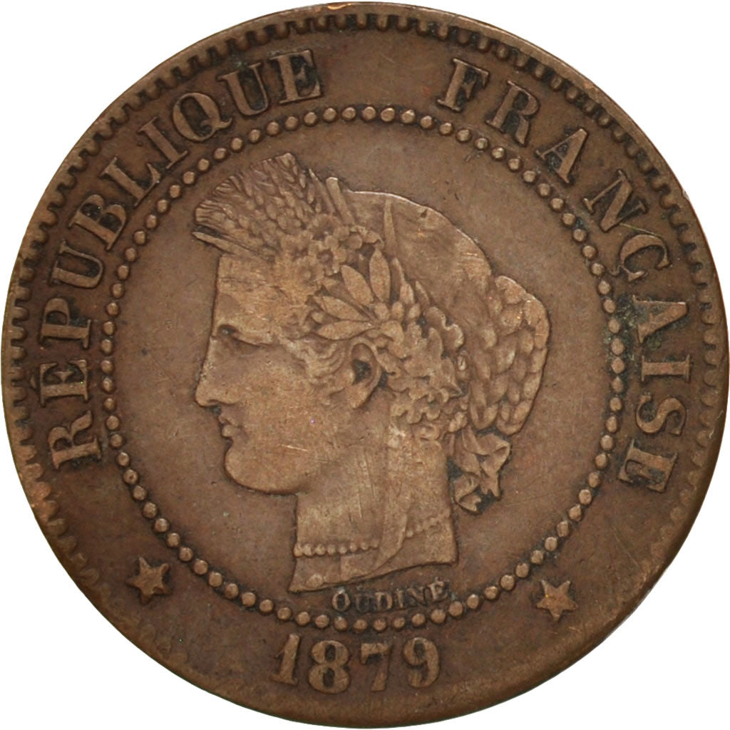 Moneta, Francja, Cérès, 2 Centimes, 1879, Paris, EF(40-45), Bronze, KM:827.1