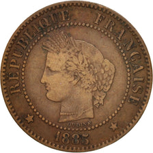 France, Cérès, 2 Centimes, 1885, Paris, VF(30-35), Bronze, KM:827.1
