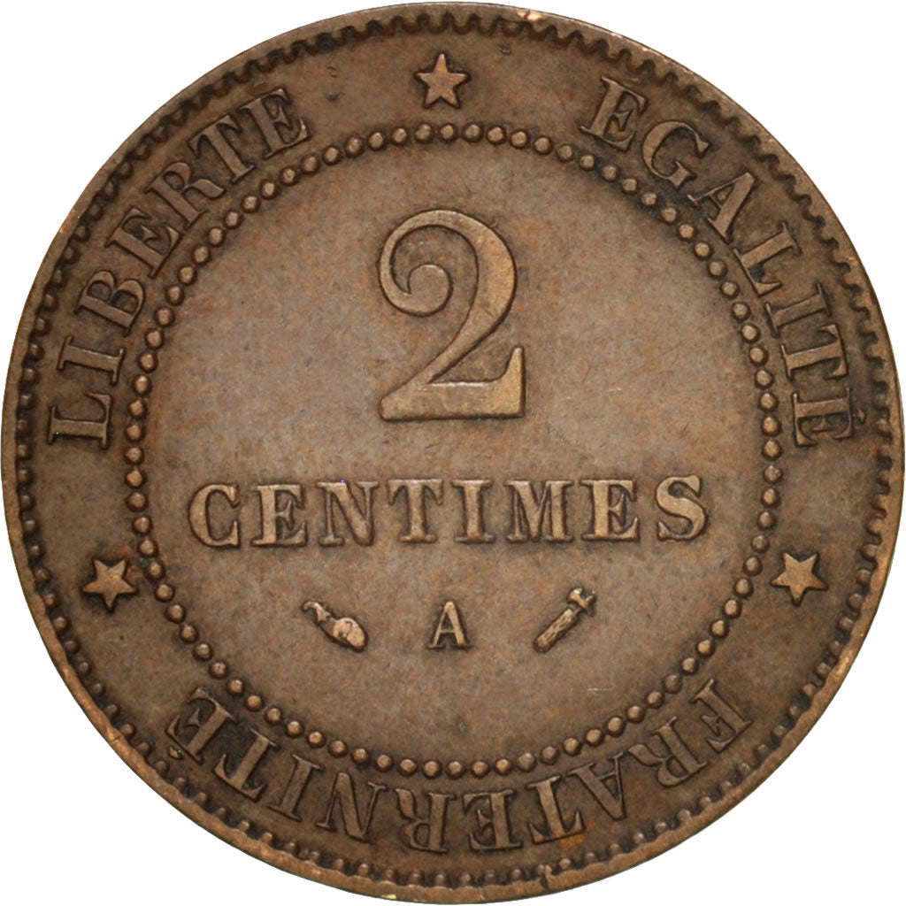 Coin, France, Cérès, 2 Centimes, 1890, Paris, EF(40-45), Bronze, KM:827.1