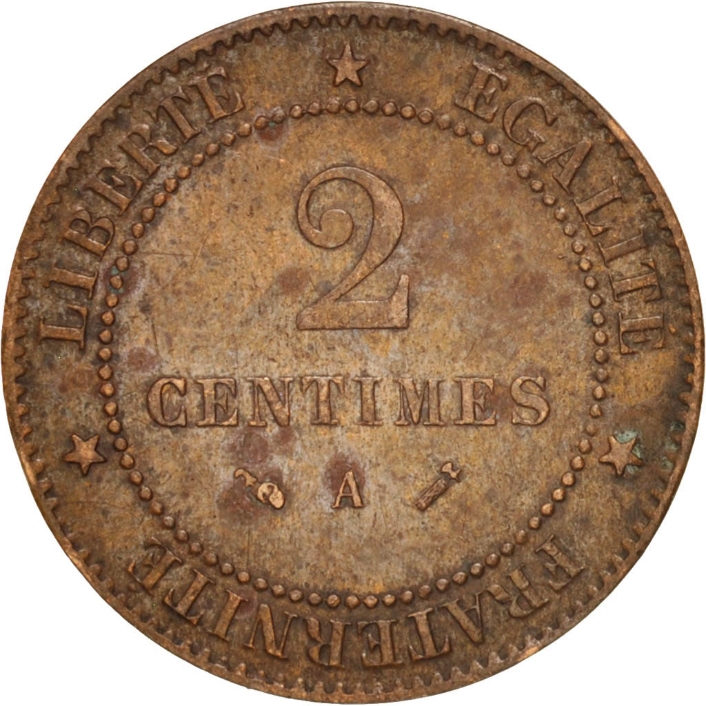 Coin, France, Cérès, 2 Centimes, 1890, Paris, AU(50-53), Bronze, KM:827.1