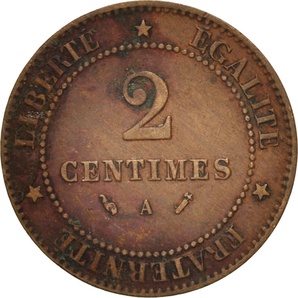 Monnaie, France, Cérès, 2 Centimes, 1891, Paris, TB, Bronze, KM:827.1