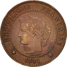 Coin, France, Cérès, 2 Centimes, 1891, Paris, EF(40-45), Bronze, KM:827.1