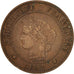 France, Cérès, 2 Centimes, 1892, Paris, TTB, Bronze, KM:827.1, Gadoury:105