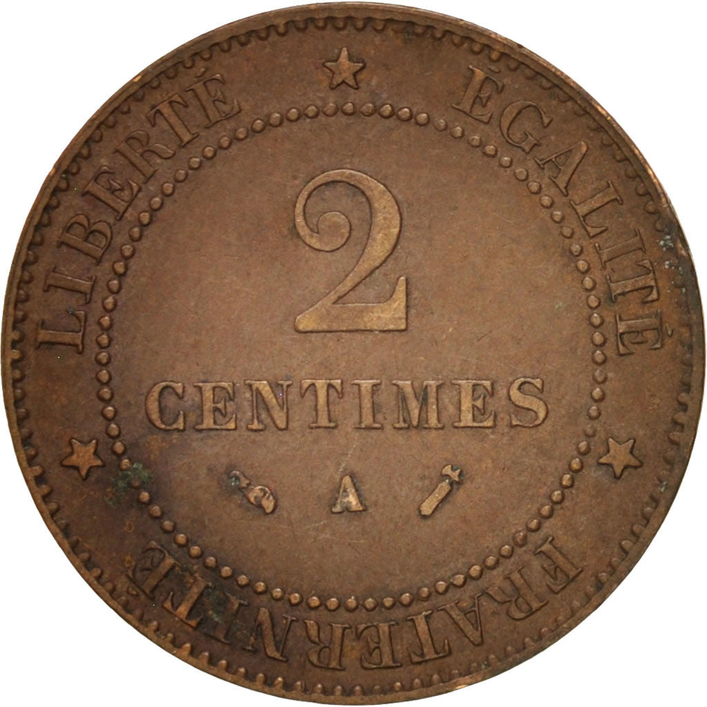 France, Cérès, 2 Centimes, 1892, Paris, EF(40-45), Bronze, KM:827.1