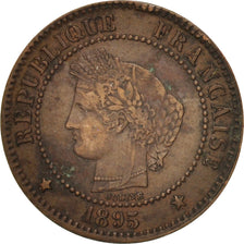 Monnaie, France, Cérès, 2 Centimes, 1895, Paris, TB, Bronze, KM:827.1