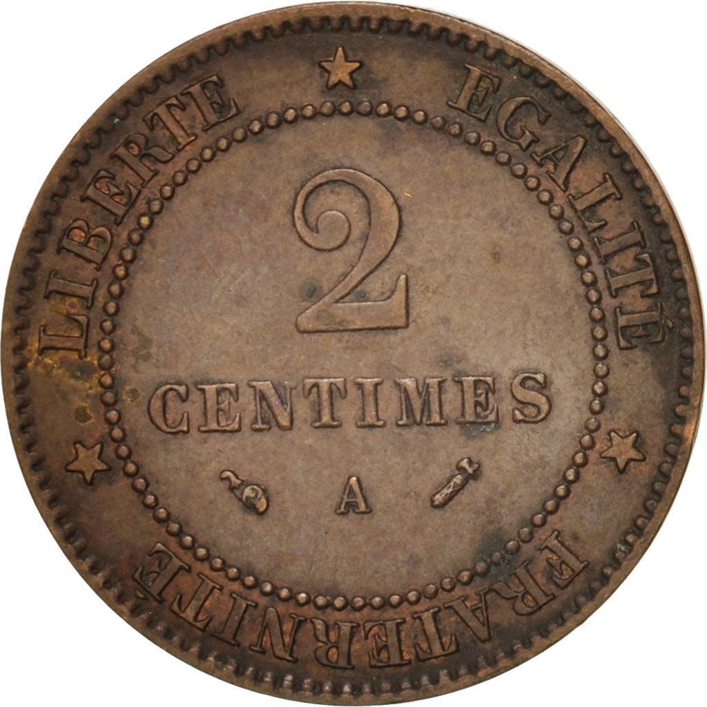 Monnaie, France, Cérès, 2 Centimes, 1895, Paris, TB, Bronze, KM:827.1