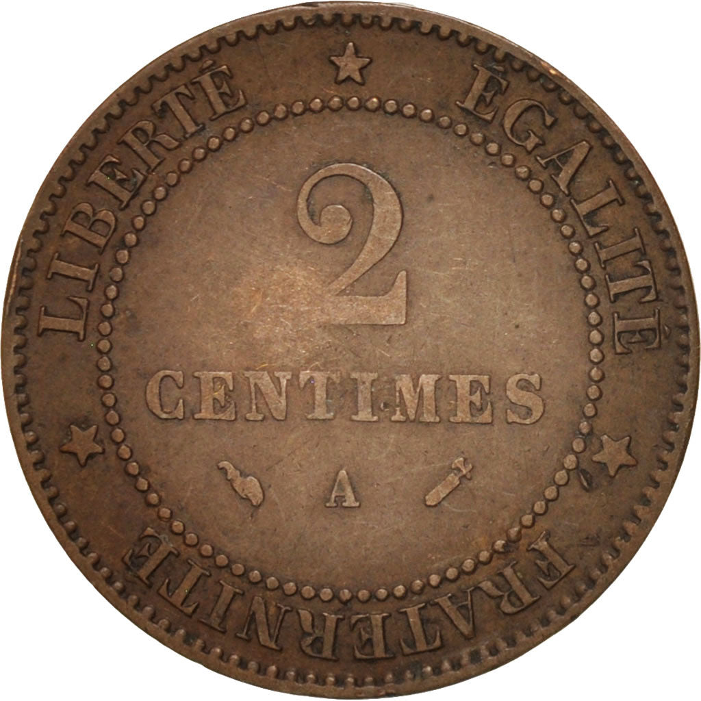 Monnaie, France, Cérès, 2 Centimes, 1895, Paris, TB, Bronze, KM:827.1