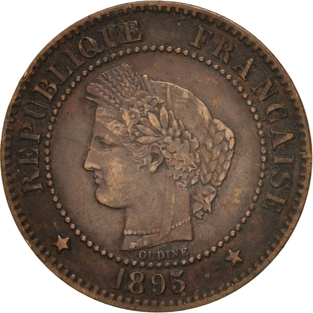 Moneta, Francia, Cérès, 2 Centimes, 1895, Paris, MB+, Bronzo, KM:827.1