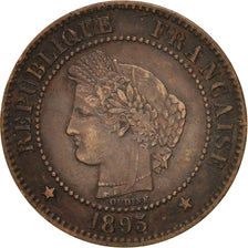 Moneta, Francia, Cérès, 2 Centimes, 1895, Paris, MB+, Bronzo, KM:827.1