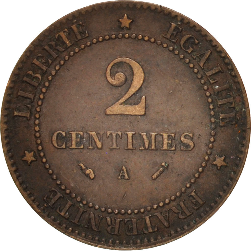 Moneta, Francia, Cérès, 2 Centimes, 1895, Paris, MB+, Bronzo, KM:827.1
