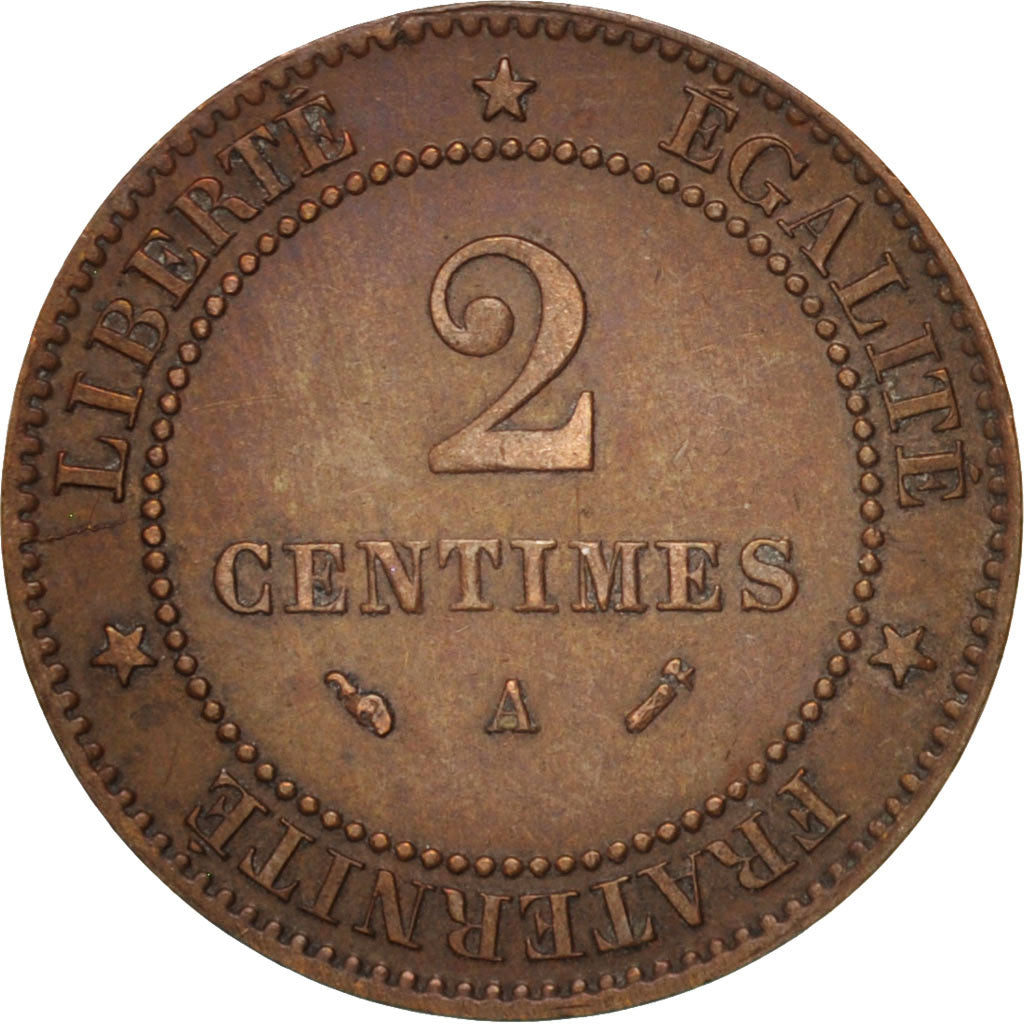 Moneta, Francia, Cérès, 2 Centimes, 1895, Paris, BB, Bronzo, KM:827.1