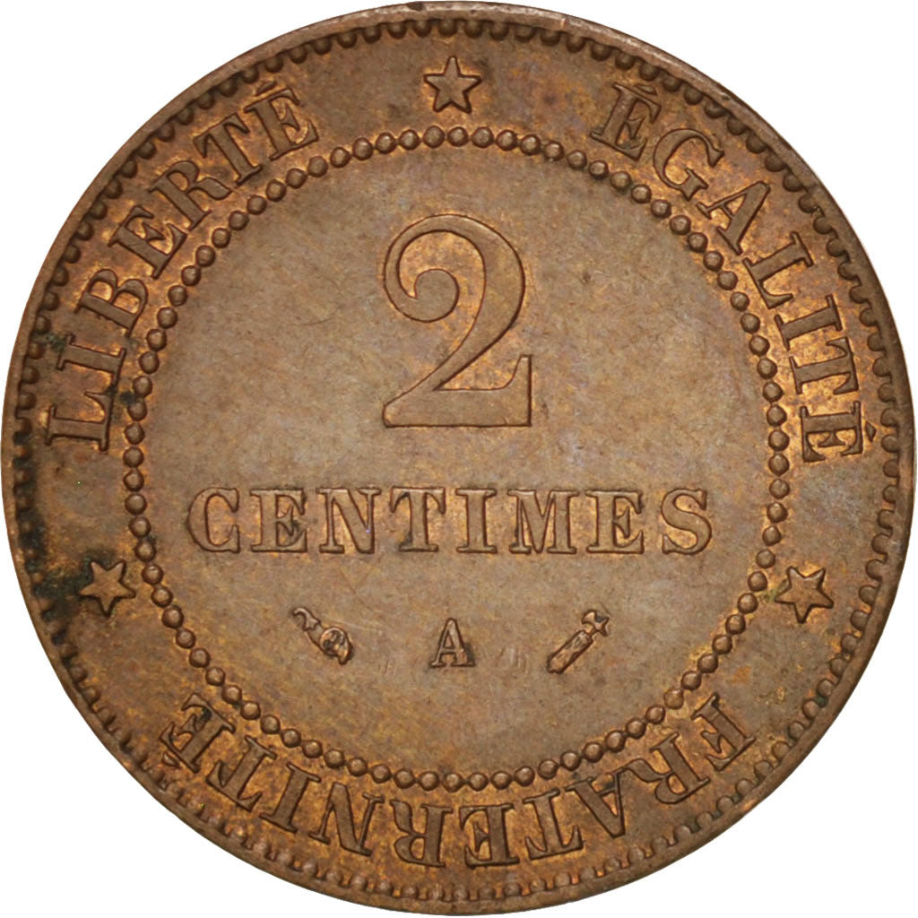 Coin, France, Cérès, 2 Centimes, 1895, Paris, AU(50-53), Bronze, KM:827.1
