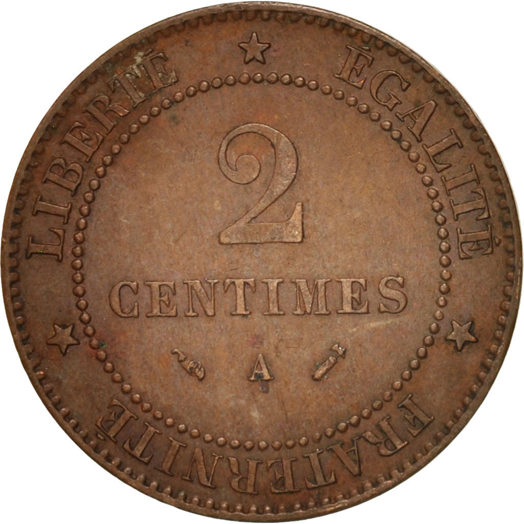 France, Cérès, 2 Centimes, 1895, Paris, AU(50-53), Bronze, KM:827.1