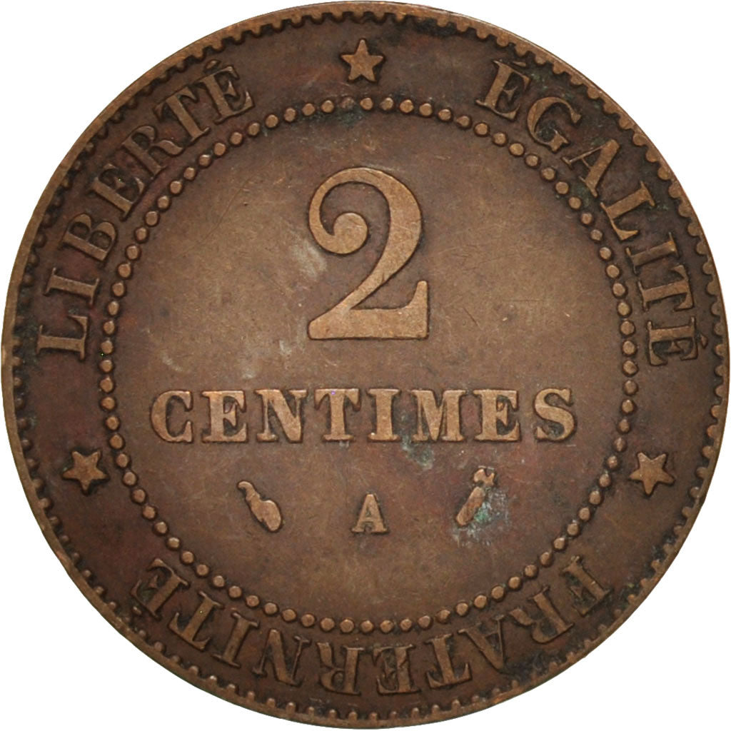 Moneta, Francia, Cérès, 2 Centimes, 1896, Paris, MB+, Bronzo, KM:827.1
