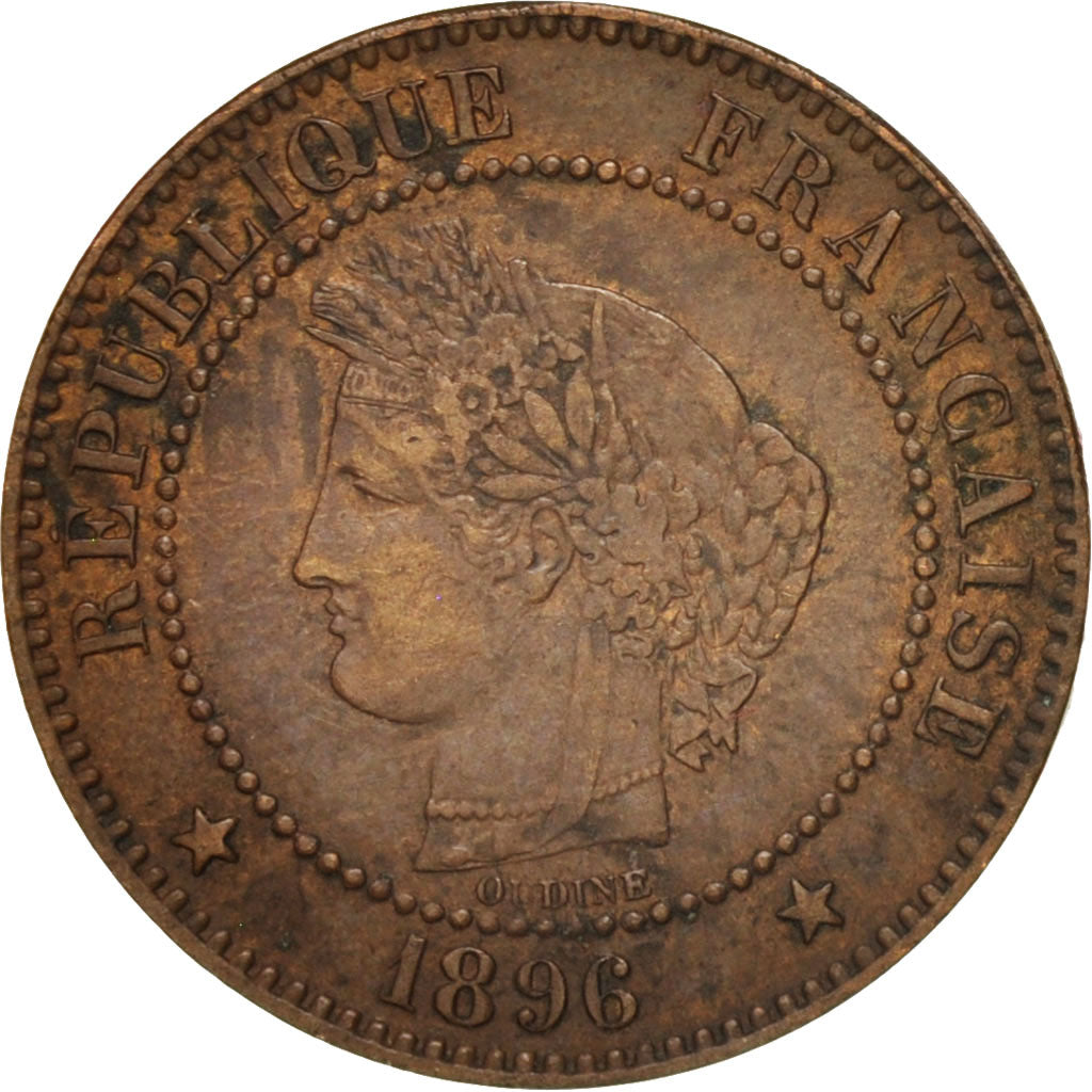 Coin, France, Cérès, 2 Centimes, 1896, Paris, EF(40-45), Bronze, KM:827.1