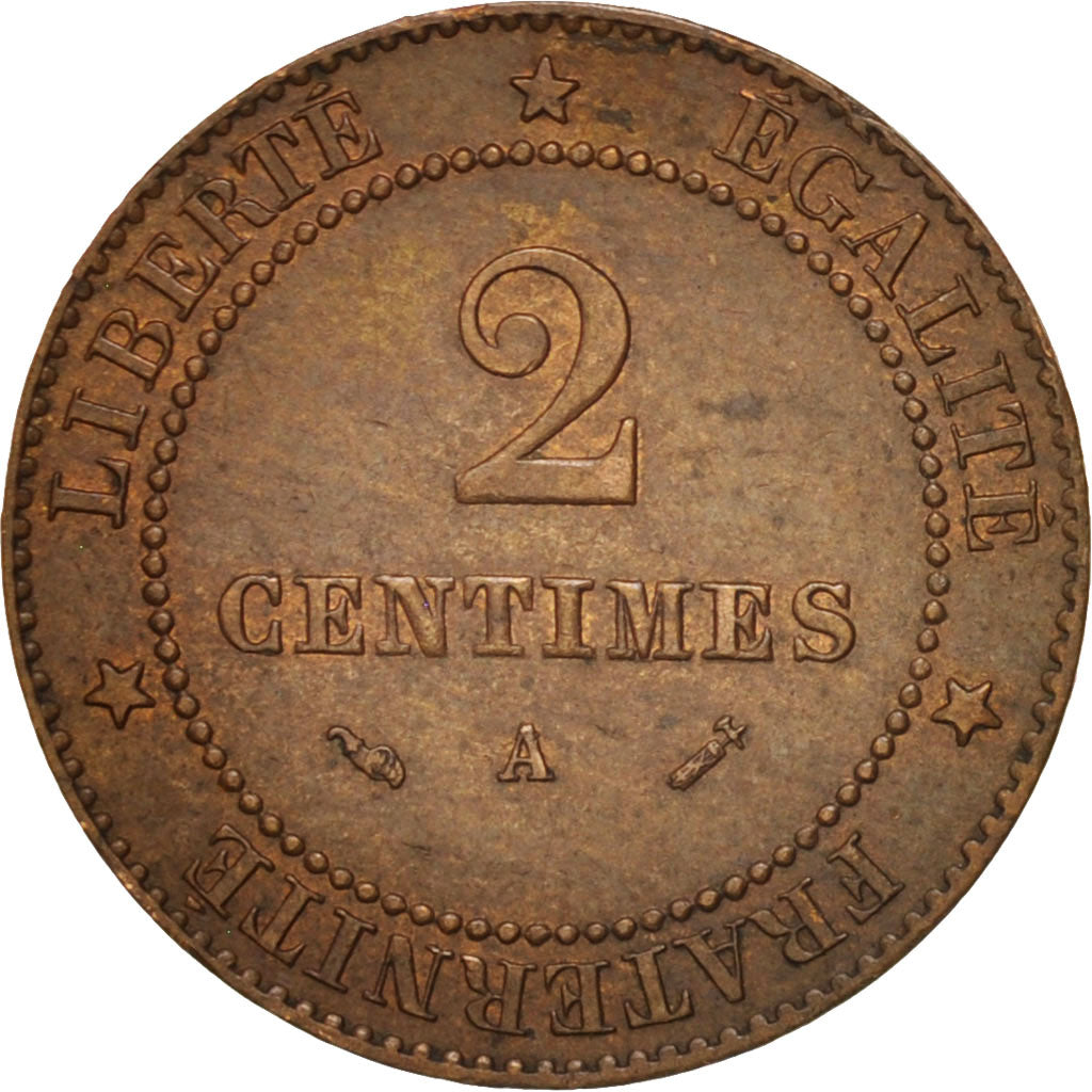 Coin, France, Cérès, 2 Centimes, 1896, Paris, EF(40-45), Bronze, KM:827.1