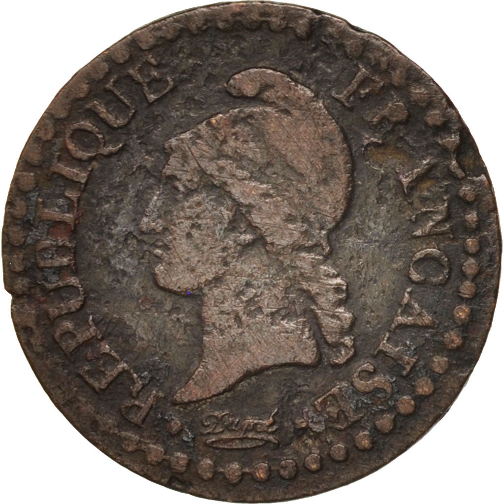 France, Dupré, Centime, 1798, Paris, VF(20-25), Bronze, KM:646, Gadoury:100