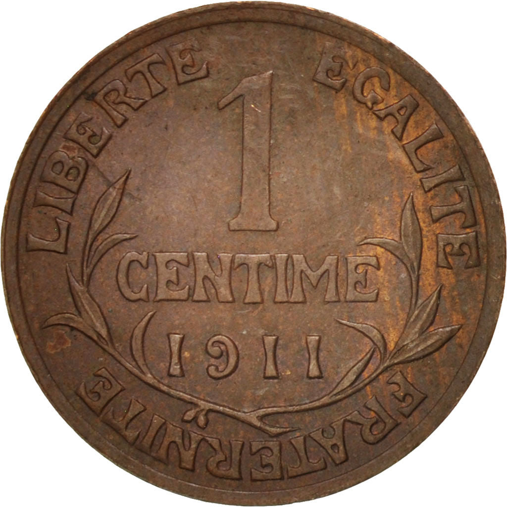Munten, Frankrijk, Dupuis, Centime, 1911, Paris, ZF, Bronze, KM:840, Gadoury:90