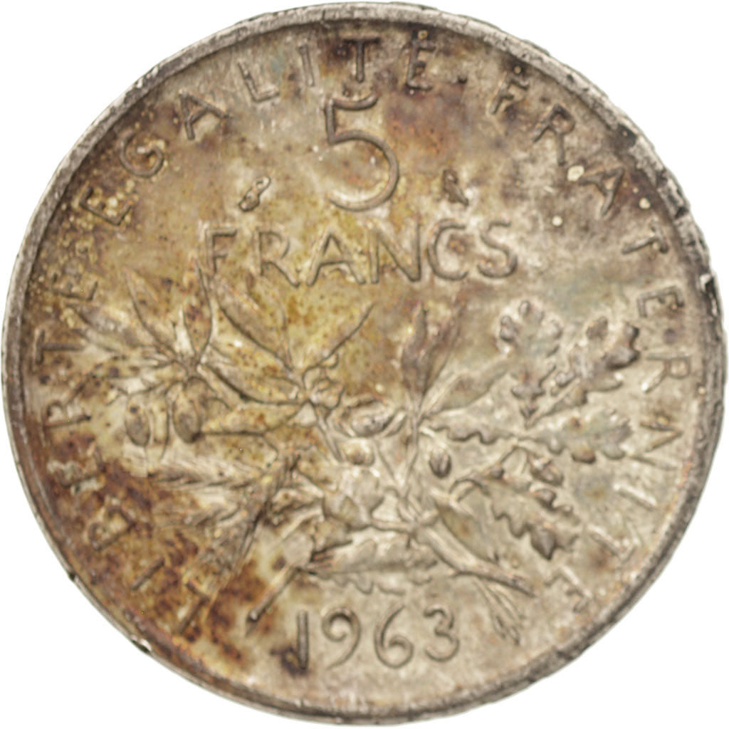 Coin, France, Semeuse, 5 Francs, 1963, Paris, AU(50-53), Silver, KM:926