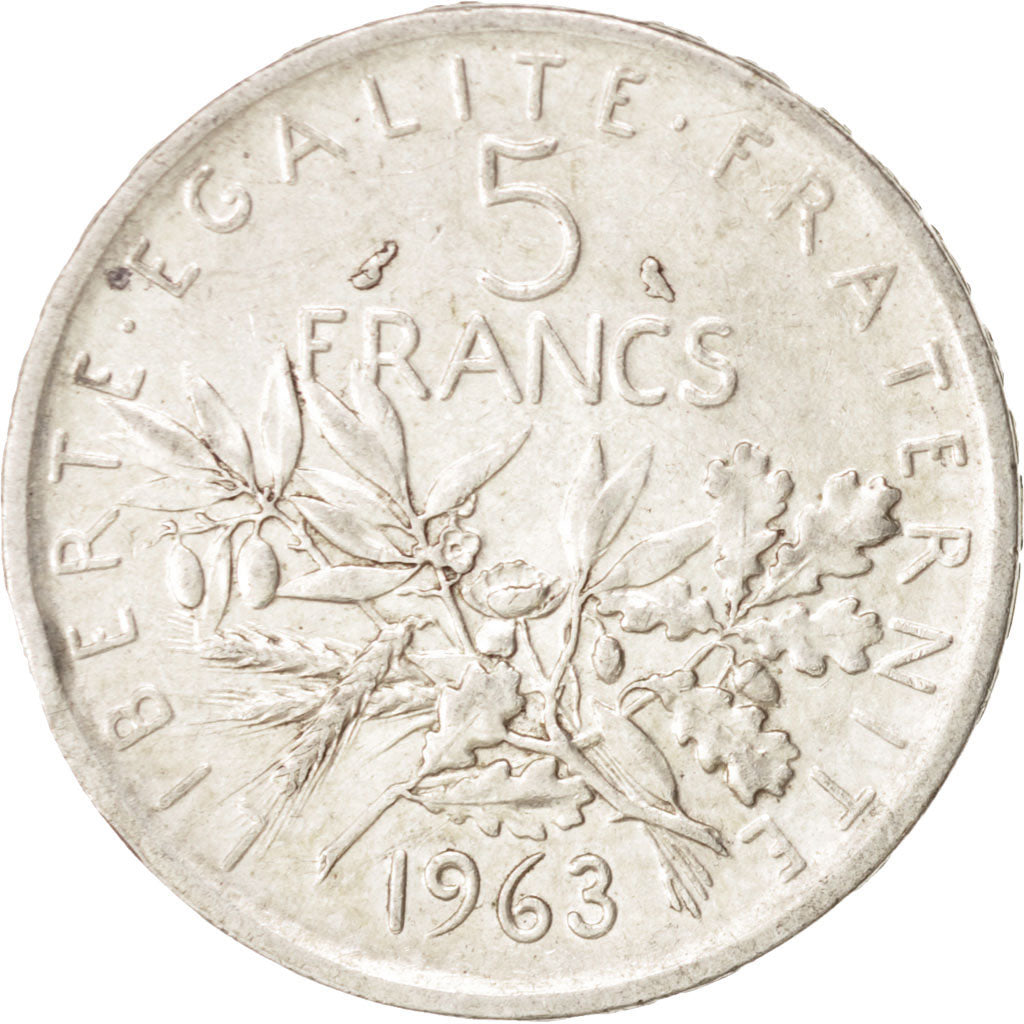 Coin, France, Semeuse, 5 Francs, 1963, Paris, AU(50-53), Silver, KM:926