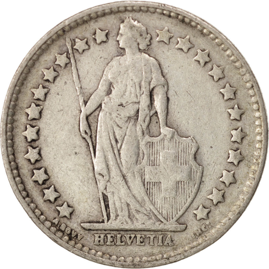 Switzerland, 1/2 Franc, 1928, Bern, VF(30-35), Silver, KM:23