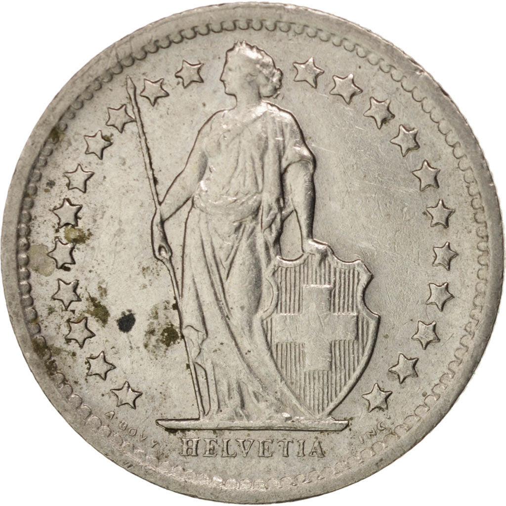 Coin, Switzerland, 1/2 Franc, 1969, Bern, EF(40-45), Copper-nickel, KM:23a.1