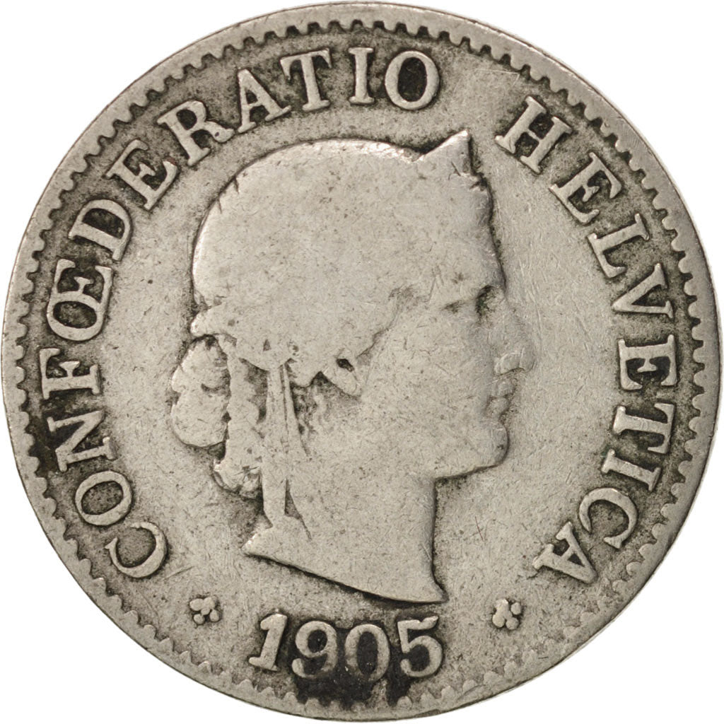 Switzerland, 5 Rappen, 1905, Bern, VF(20-25), Copper-nickel, KM:26