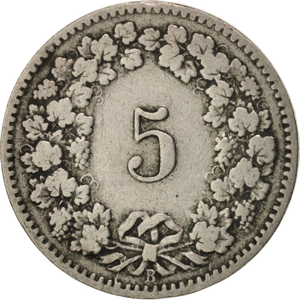 Switzerland, 5 Rappen, 1905, Bern, VF(20-25), Copper-nickel, KM:26