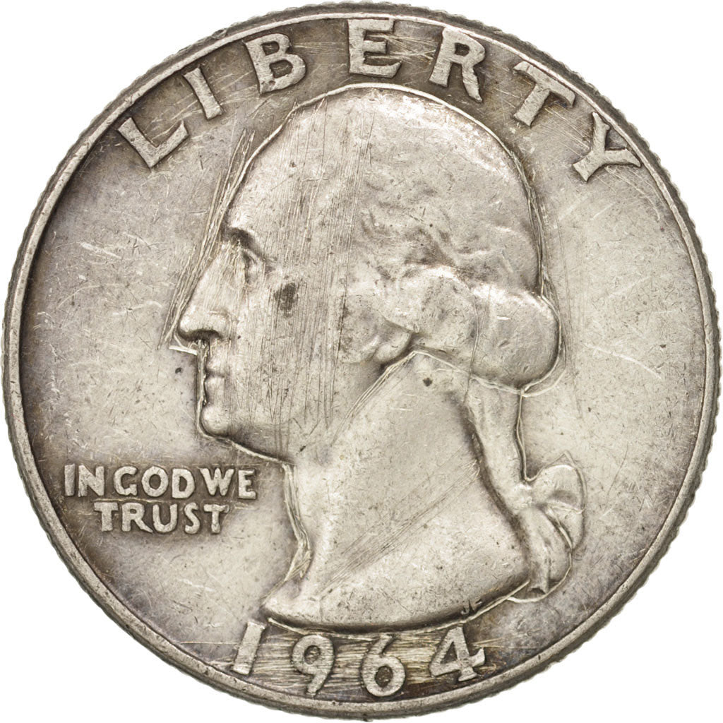 Coin, United States, Washington Quarter, Quarter, 1964, U.S. Mint, Denver