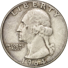 Coin, United States, Washington Quarter, Quarter, 1964, U.S. Mint, Denver