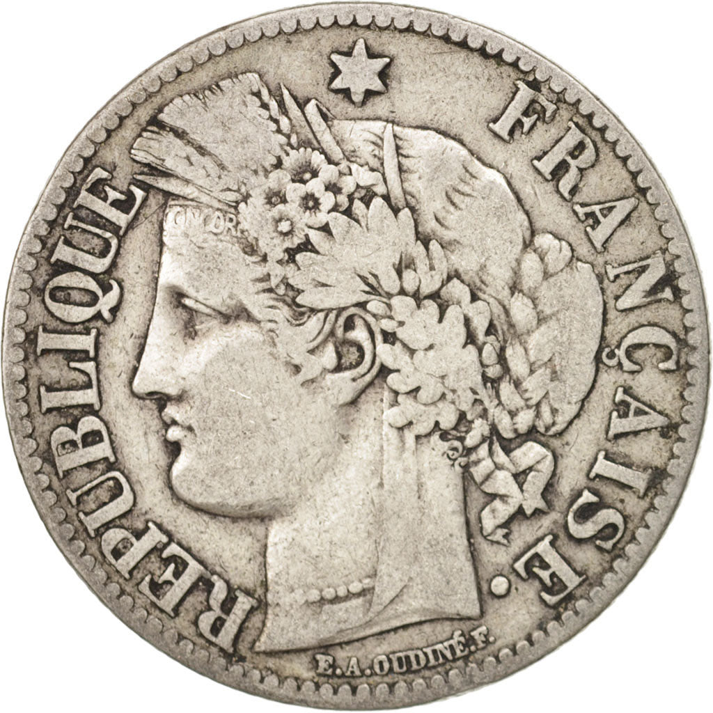 France, Cérès, 2 Francs, 1873, Paris, VF(30-35), Silver, KM:817.1